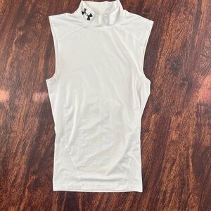 Under Armour Gray Fitted Muscle Tee with Mandarin Collar